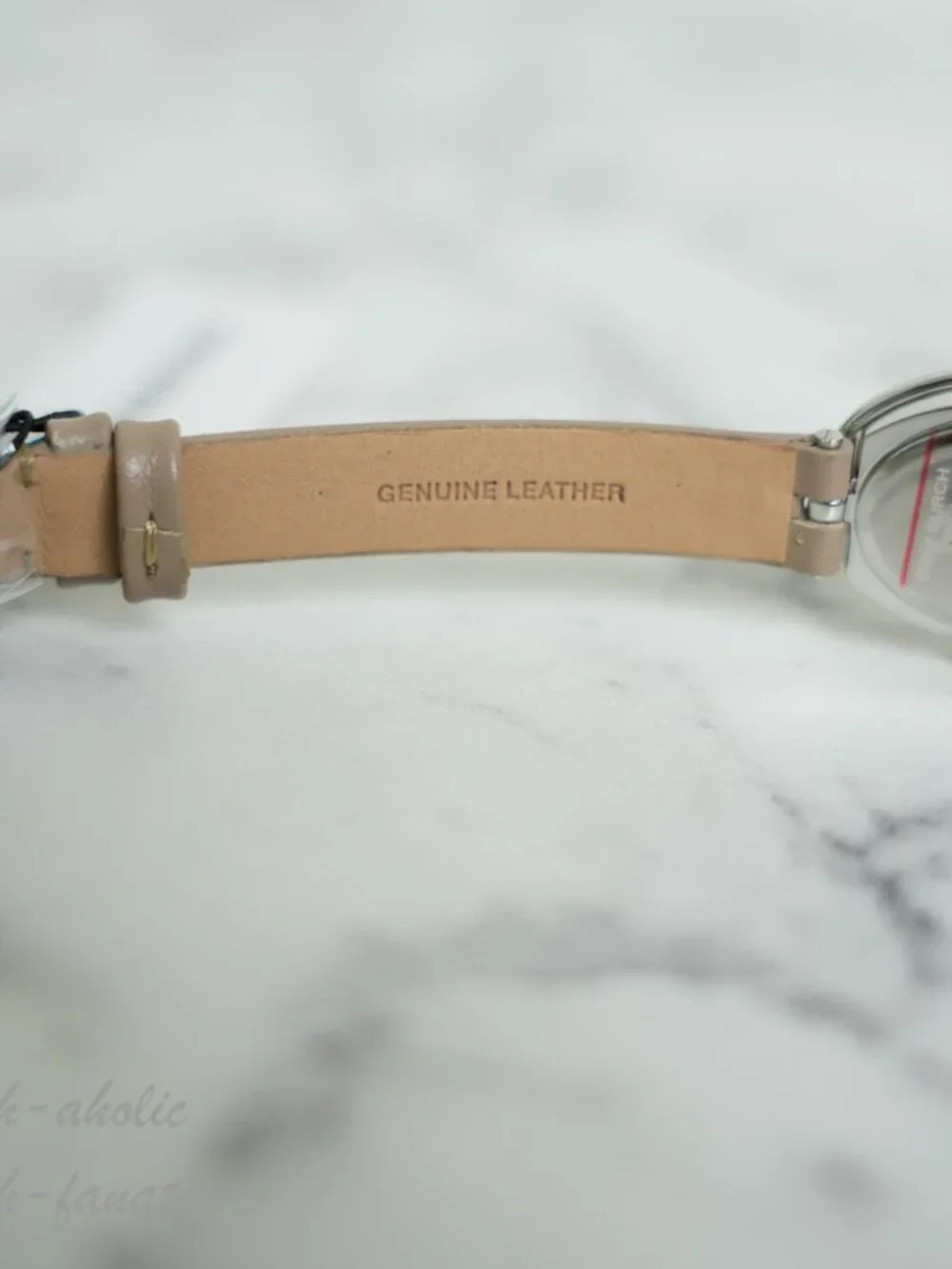 Tory Burch The Oval Gray Leather Strap 22mm Two-Tone Women's Watch TBW6031 NWT